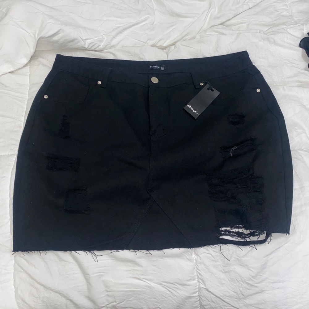 Black denim Nasty Gal skirt new with tags